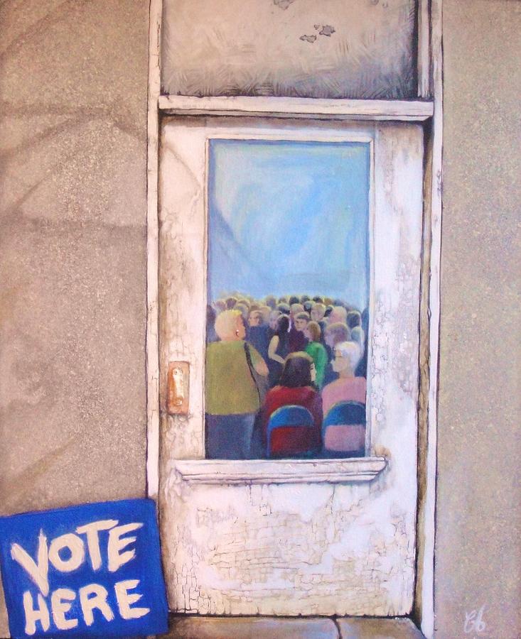 People Painting - Election Day #1 by Carrie Auwaerter