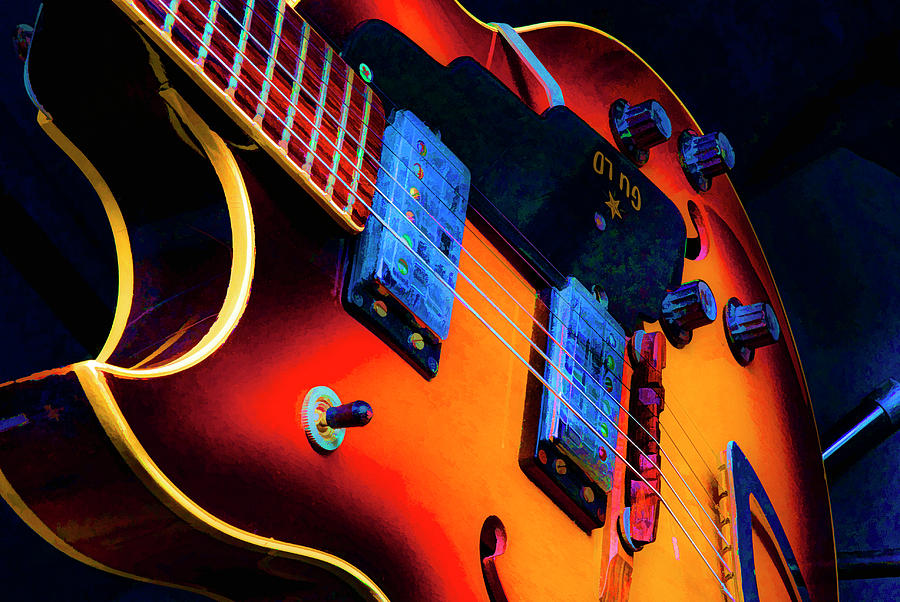 Electric Guitar #1 Digital Art by Kevin Cable