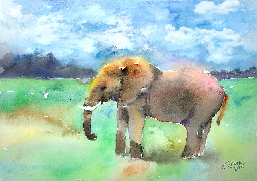 Elephant #1 Painting by Arline Wagner