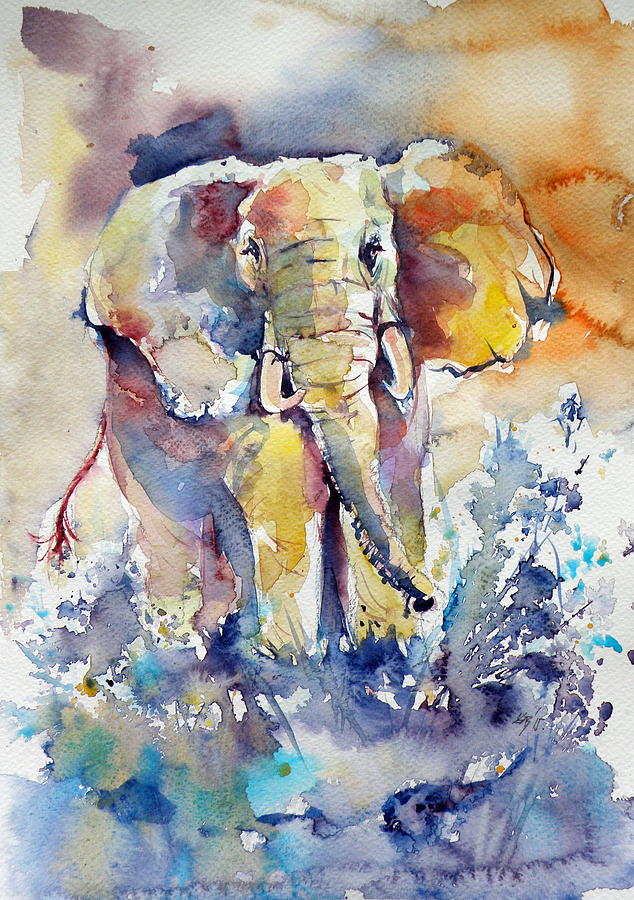 Elephant #14 Painting by Kovacs Anna Brigitta