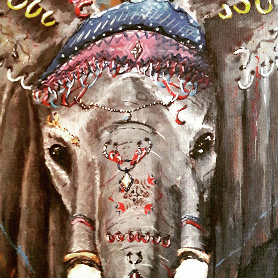 Elephant in Jewelry  Painting by Medea Ioseliani