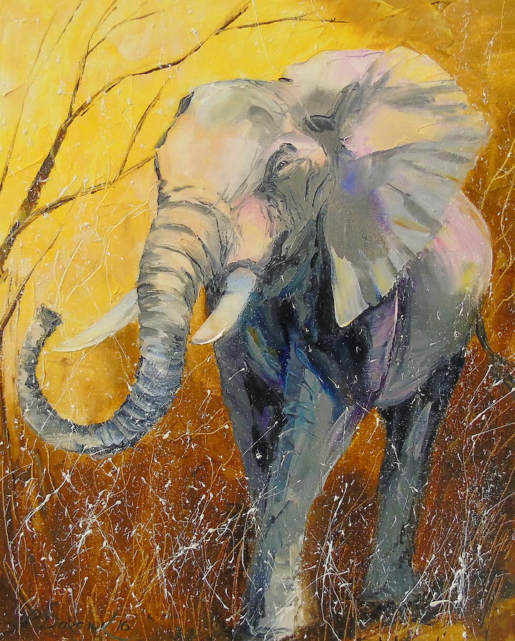 Elephant Painting by Olha Darchuk - Fine Art America