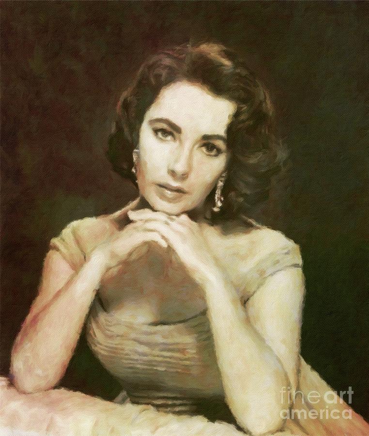 Elizabeth Taylor, Vintage Hollywood Legend By Mary Bassett Painting