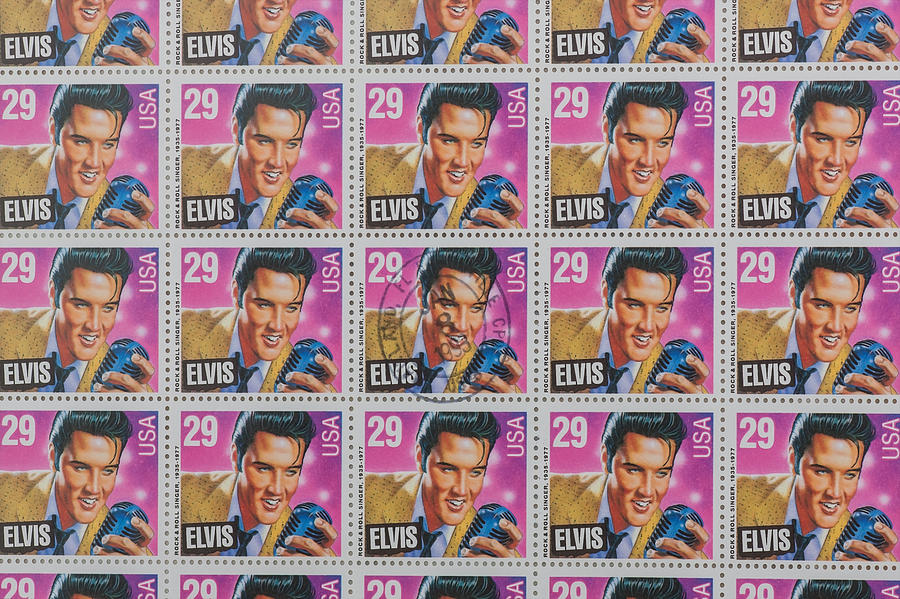 Elvis Commemorative Stamp January 8th 1993 Painted #1 Photograph by Rich Franco