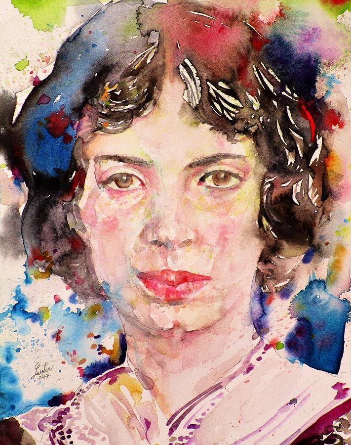 EMILY DICKINSON - watercolor portrait #1 Painting by Fabrizio Cassetta
