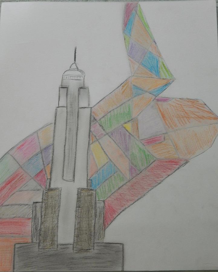 Empire State Building Drawing - Empire State #1 by Jorgia Rainford