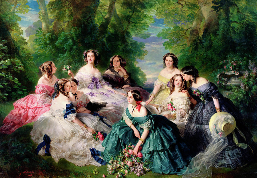 Empress Eugenie Painting - Empress Eugenie Surrounded by her Ladies in Waiting by Franz Xaver Winterhalter