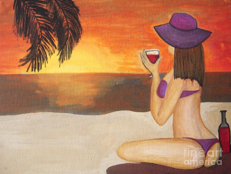 Enjoy the beach Painting by Vesna Antic