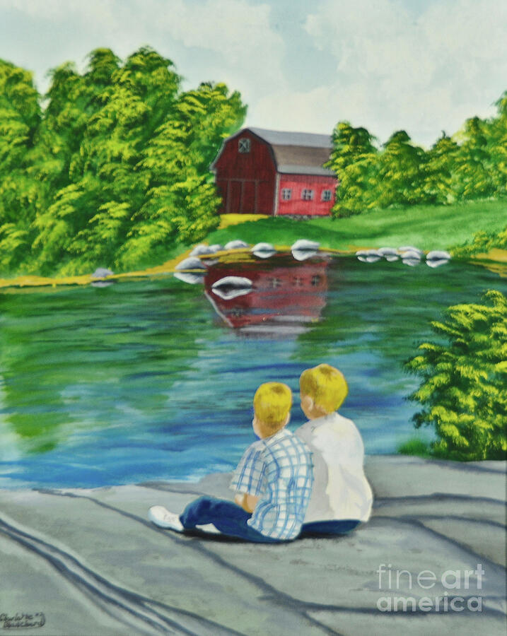 Enjoying A Country Day Painting by Charlotte Blanchard