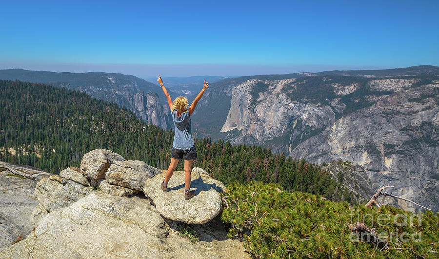 Enjoying at Yosemite summit #1 Photograph by Benny Marty