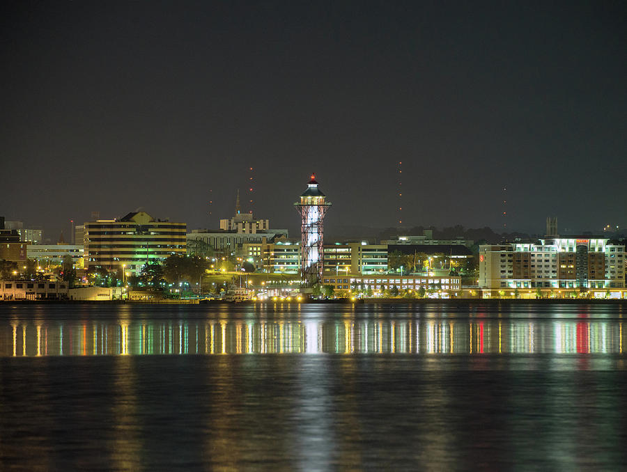 Erie Pa Photograph - Erie PA at Night #2 by Brian Fisher