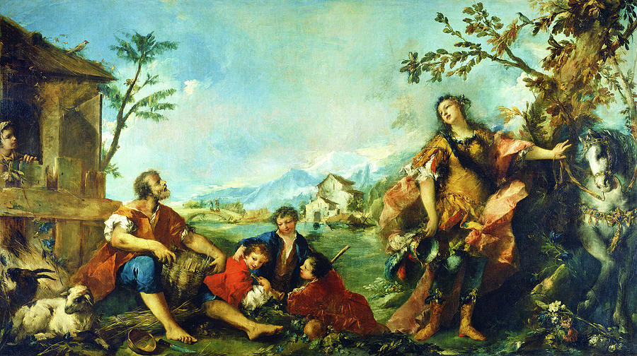 Erminia and the Shepherds #1 Painting by Gian Antonio Guardi and Francesco Guardi