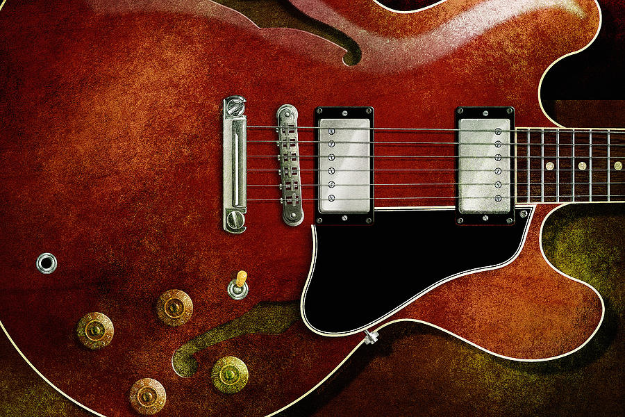 ES 335 Guitar #1 Digital Art by WB Johnston