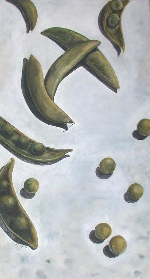 Escaped Peas #1 Painting by Sandy Clift