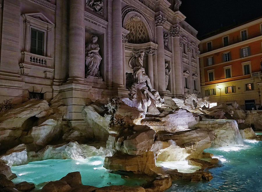 Evening At The Trevi Fountain In Rome Italy #1 Photograph by Rick Rosenshein
