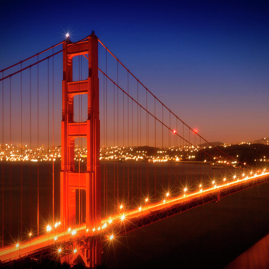 Evening Cityscape of Golden Gate Bridge #1 Photograph by Melanie Viola ...