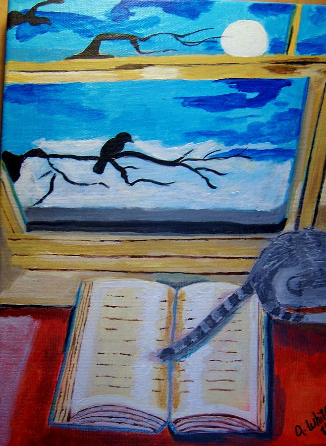 Book Painting - Evening Friends by Ann Whitfield Book Painting - Evening Friends by Ann Whitfield
