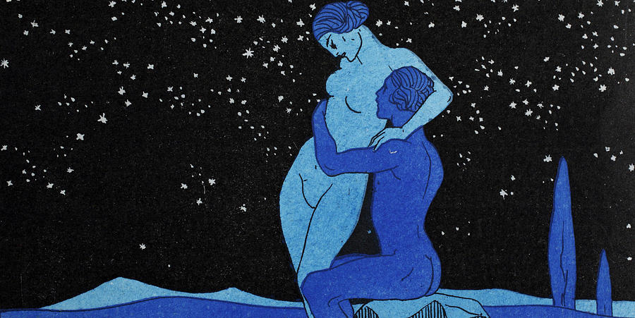 Nude Painting - Evening by Georges Barbier