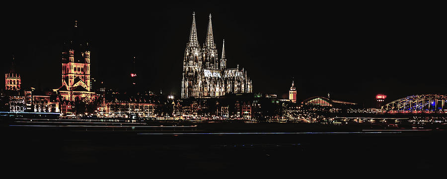 Evening Lights Of Cologne #1 Photograph by Mountain Dreams