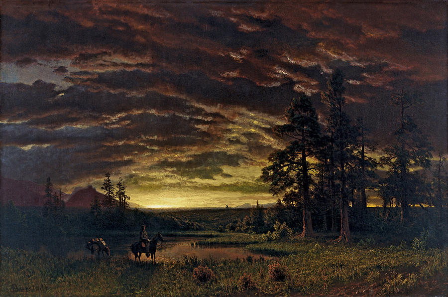 Evening On The Prairie #1 Painting by Albert Bierstadt
