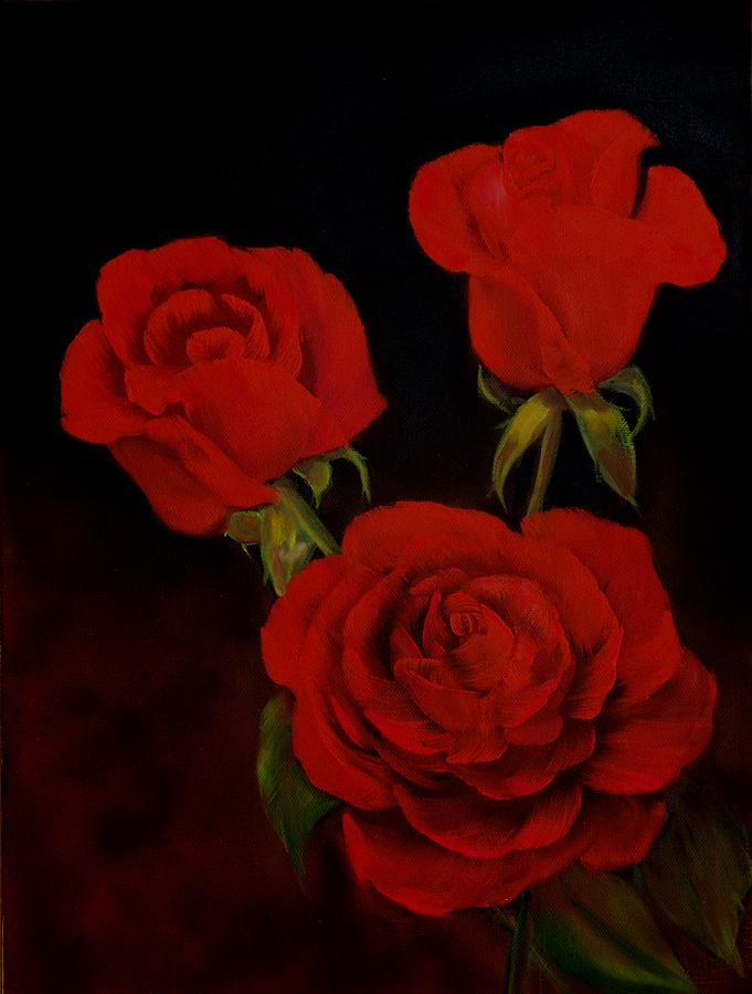Evening Roses #1 Painting by Joni McPherson
