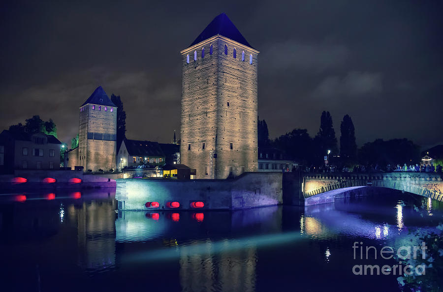 evening Strasbourg, medieval bridge  #1 Photograph by Ariadna De Raadt