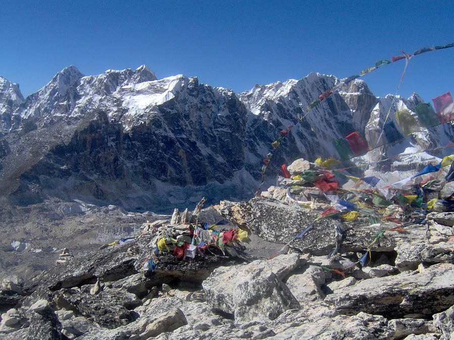 Mountain Photograph - Everest prayer flags #1 by Chris Bradley