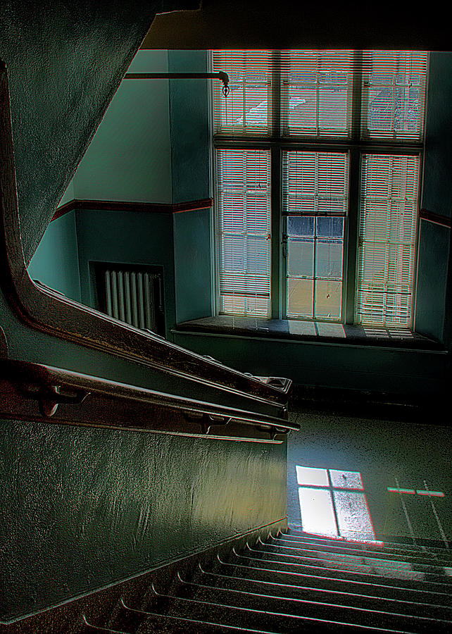 Vintage Photograph - Example School Stairway #1 by David Patterson