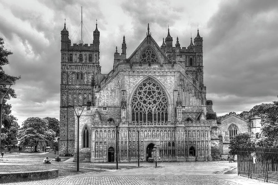 Exeter Cathedral Monochrome #2 Photograph by Jeff Townsend