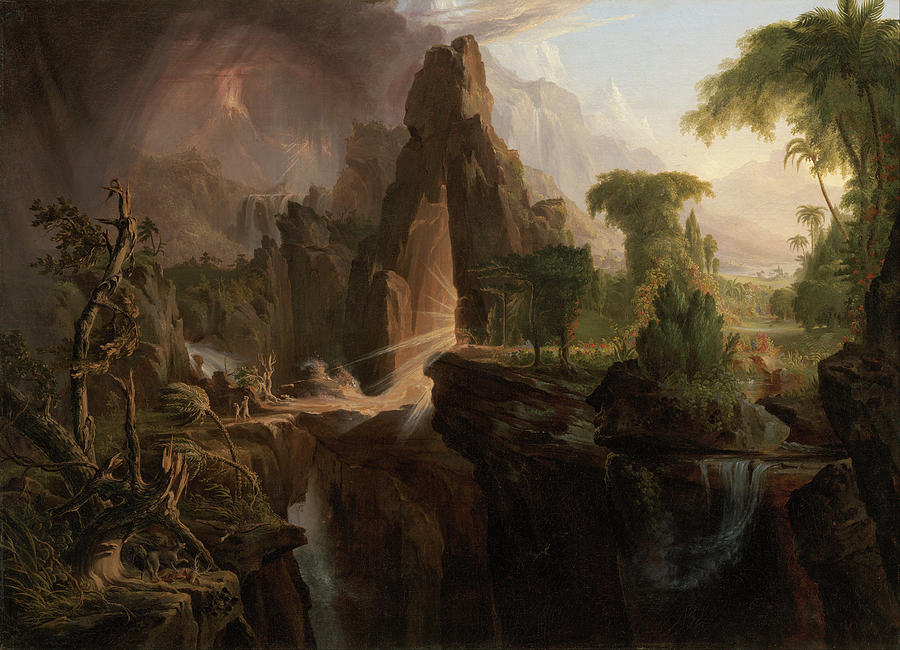Expulsion Painting - Expulsion From The Garden Of Eden by Thomas Cole Expulsion Painting - Expulsion From The Garden Of Eden by Thomas Cole