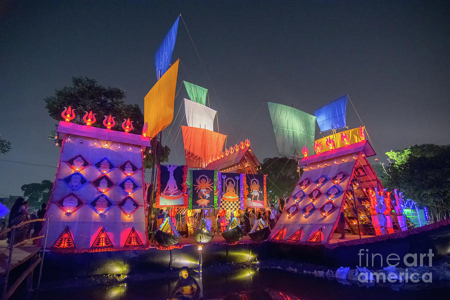 Exterior of decorated Durga Puja pandal at Kolkata West Bengal India #1  Photograph by Rudra Narayan Mitra - Fine Art America