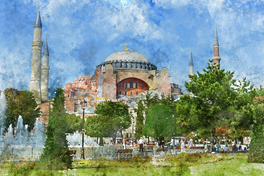 Byzantine Photograph - Exterior of the Hagia Sophia in Sultanahmet, Istanbul #1 by Brandon Bourdages