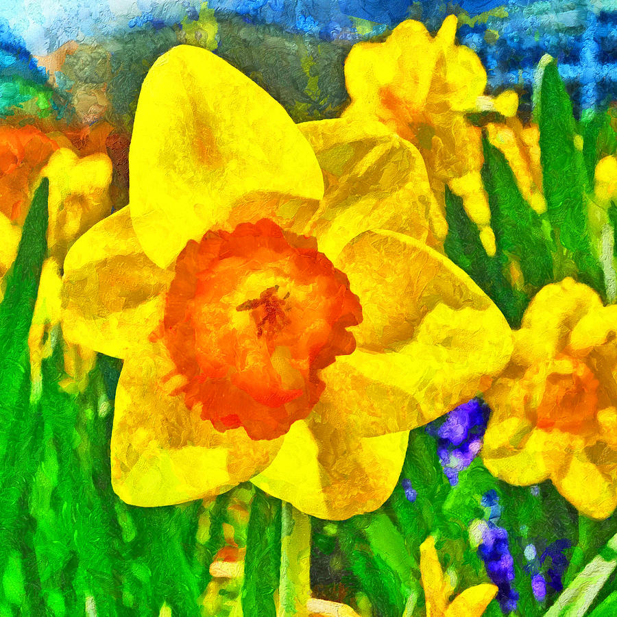 Extreme Daffodil #2 Digital Art by Digital Photographic Arts