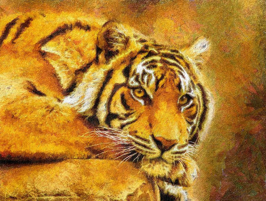 Nature Digital Art - Eye Of The Tiger #1 by Georgiana Romanovna