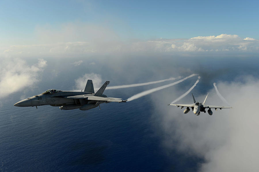 F A-18e Super Hornets Participate In An Air Power Demonstration Painting