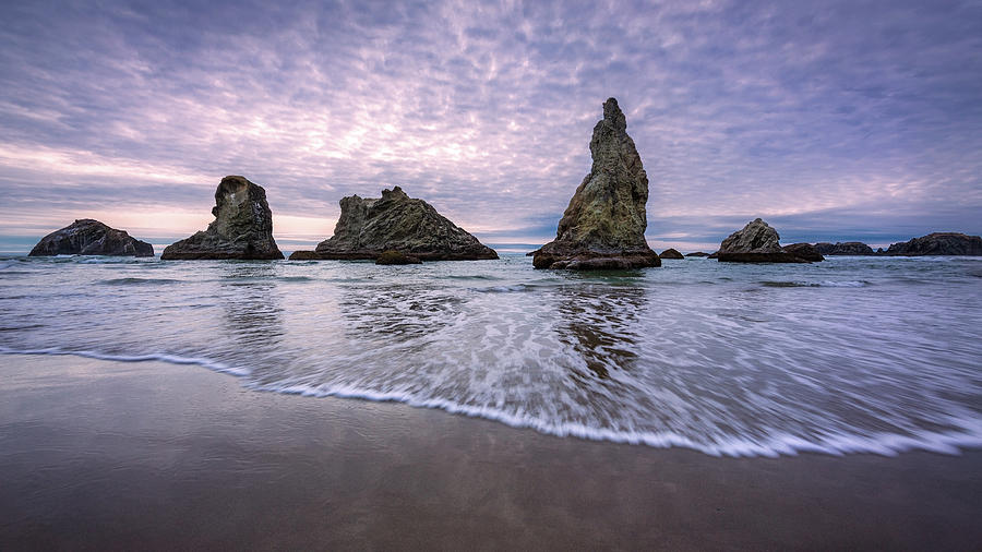 Face Rock Beach Sunset #1 Photograph by Rick Strobaugh