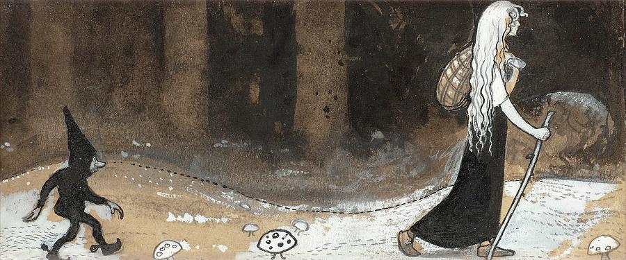 Fairy Tale Illustration #1 Painting by John Bauer