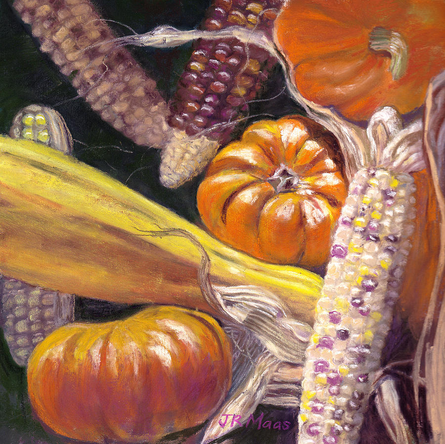 Fall Harvest #2 Pastel by Julie Maas