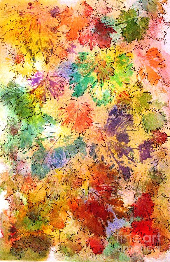 Pink Painting - Fall Leaves 1 #1 by Hazel Holland