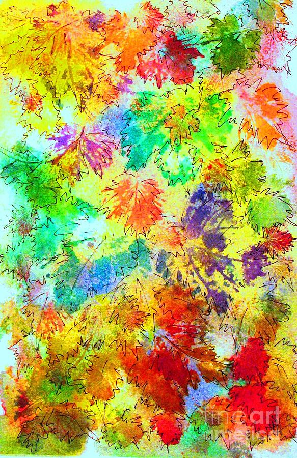 Pink Painting - Fall Leaves 4 #1 by Hazel Holland