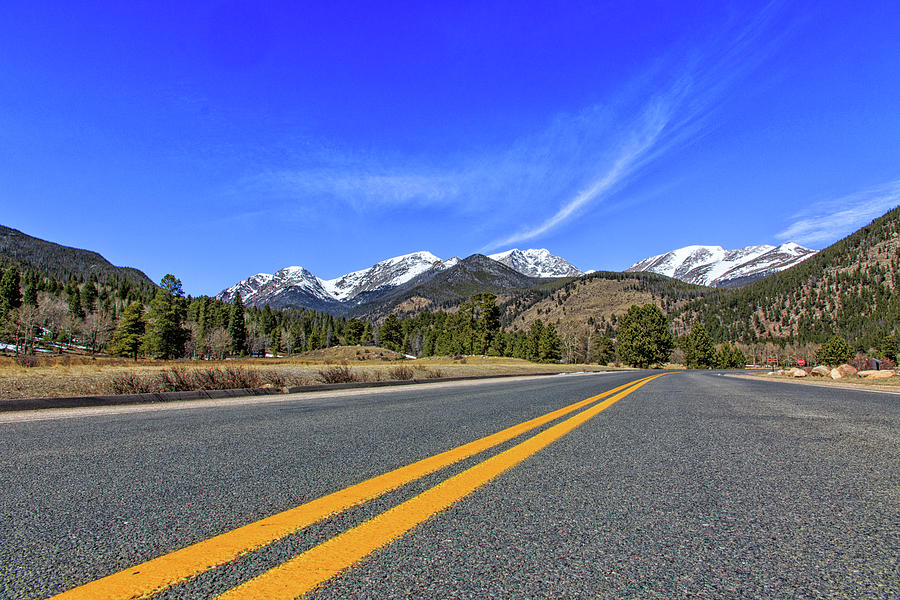 Fall River Road with Mountain Background #1 Photograph by Peter Ciro