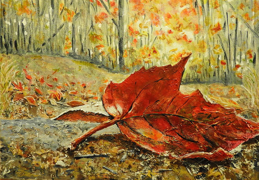 Fallen Leaf  #3 Painting by Betty-Anne McDonald