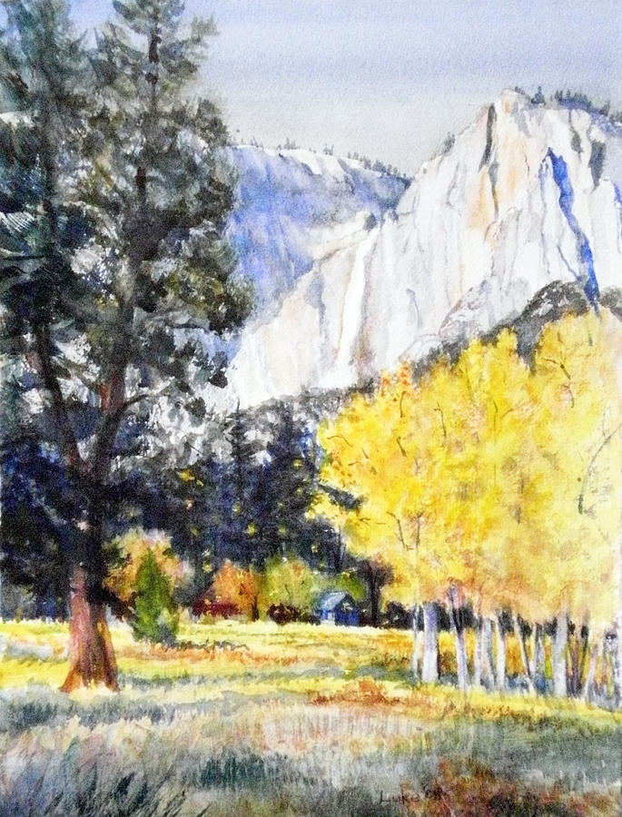 Yosemite National Park Painting - Falling Leaves #1 by Howard Luke Lucas
