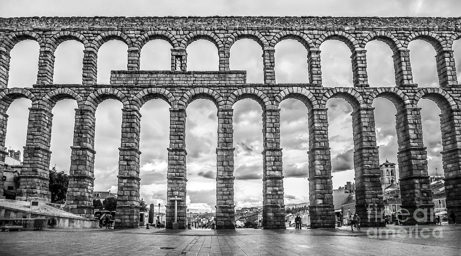 Famous ancient aqueduct in Segovia, Castilla y Leon, Spain #1 Photograph by JR Photography