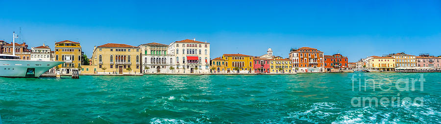 Famous Canal Grande with colorful houses in Venice, Italy #1 Photograph by JR Photography