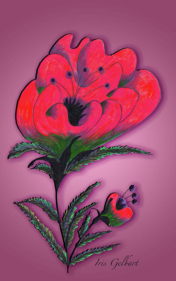 Fantasy Flower #1 Digital Art by Iris Gelbart