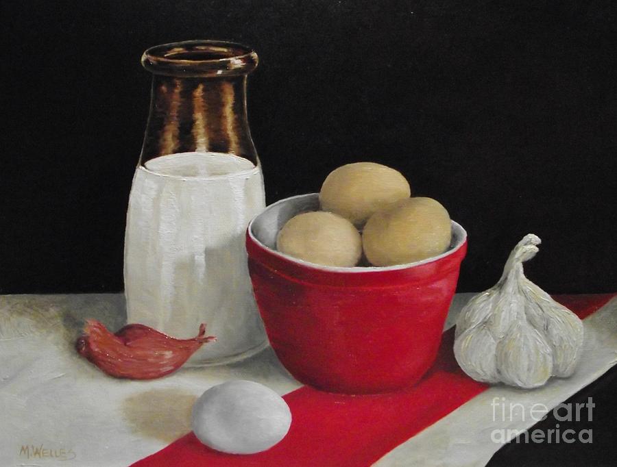 Farmhouse Eggs #1 Painting by Michelle Welles