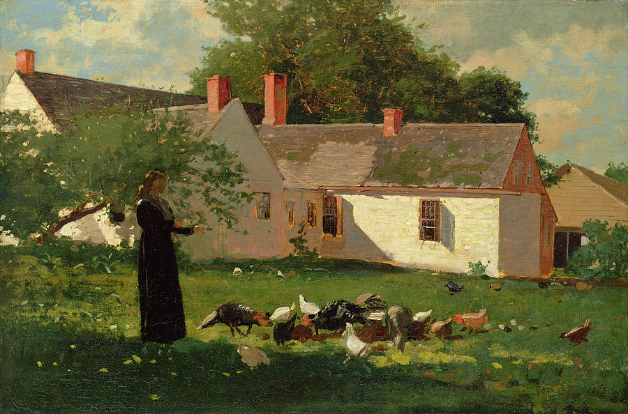 Farmyard Scene Painting by Winslow Homer
