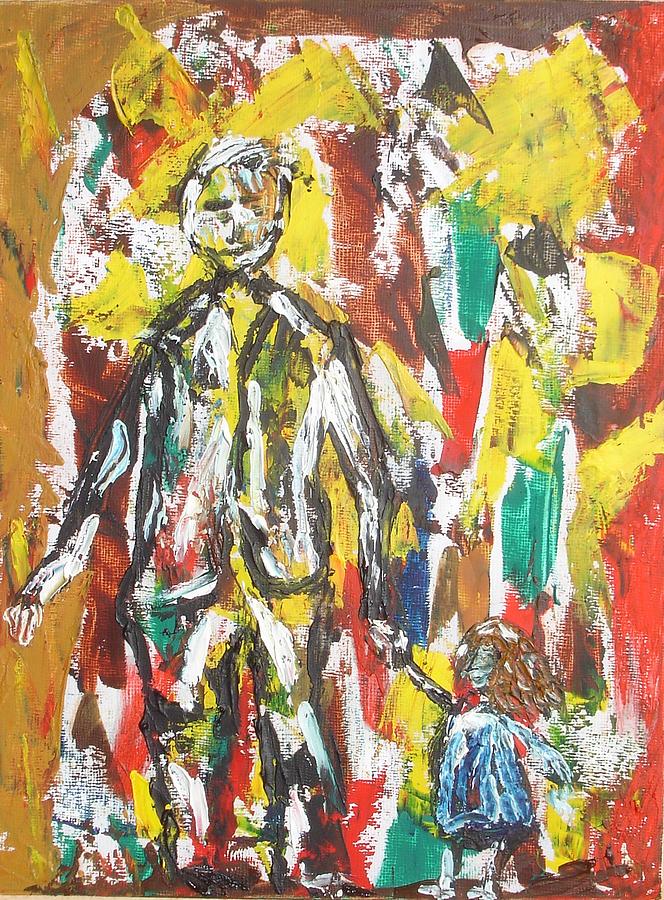 Father and Daughter  #1 Painting by Roger Cummiskey