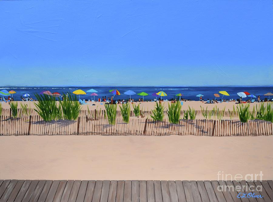 Umbrella Painting - Favorite Beach #2 by Elisabeth Olver